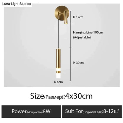 Minimalist Luxury Black and Gold Bedside Lamp