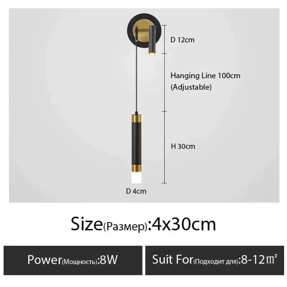 Minimalist Luxury Black and Gold Bedside Lamp