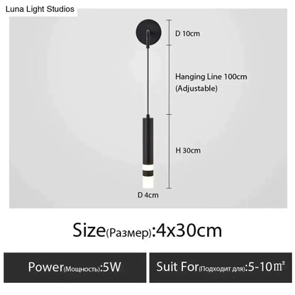 Minimalist Luxury Black and Gold Bedside Lamp