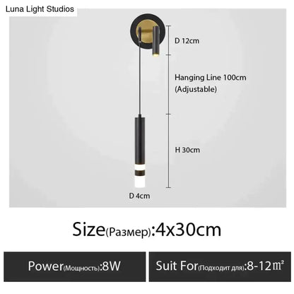Minimalist Luxury Black and Gold Bedside Lamp