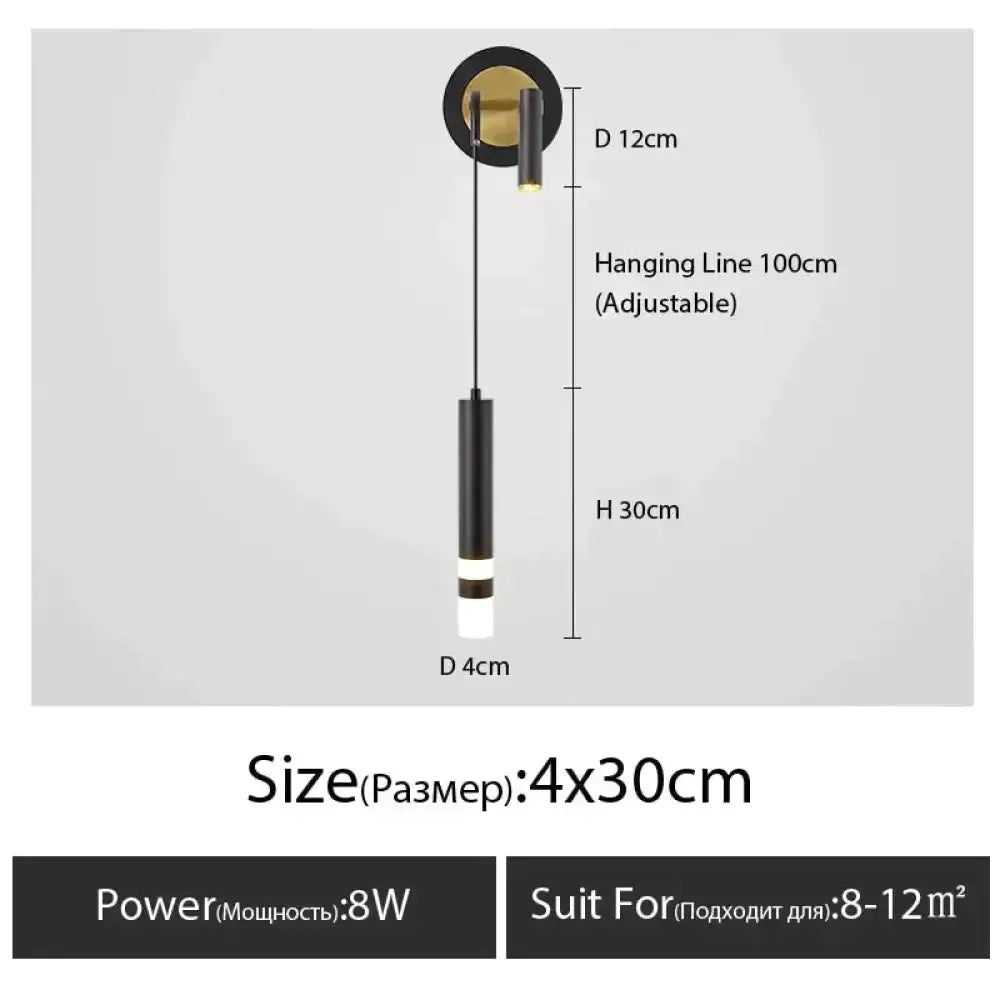 Minimalist Luxury Black and Gold Bedside Lamp
