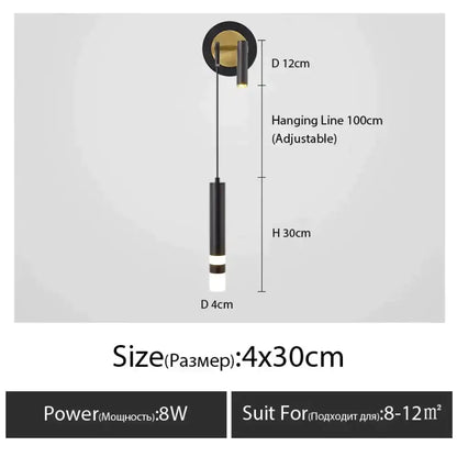 Minimalist Luxury Black and Gold Bedside Lamp