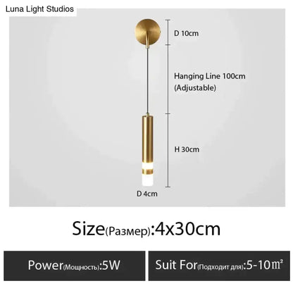 Minimalist Luxury Black and Gold Bedside Lamp