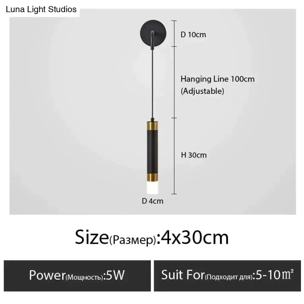 Minimalist Luxury Black and Gold Bedside Lamp
