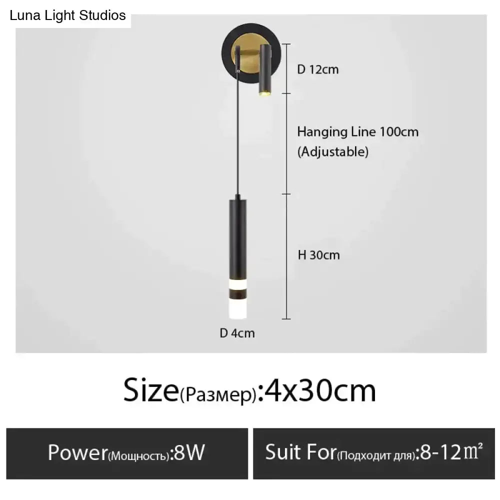 Minimalist Luxury Black and Gold Bedside Lamp
