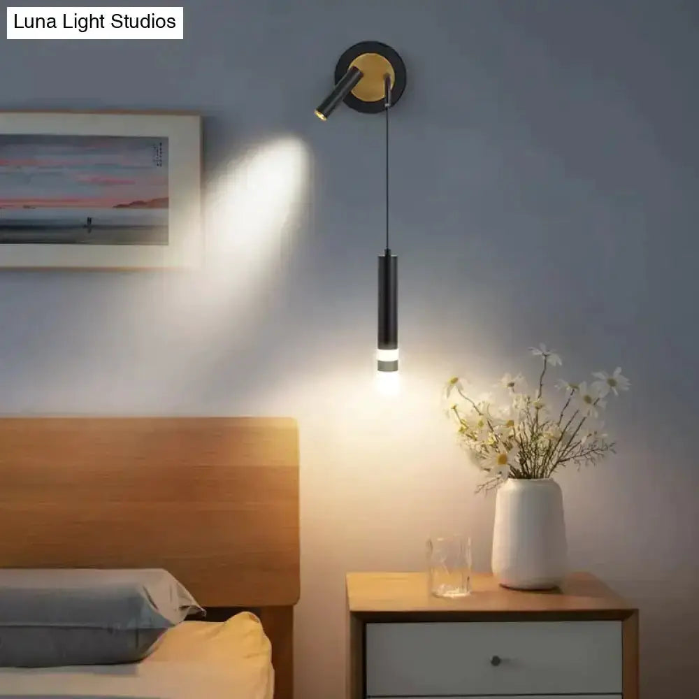 Minimalist Luxury Black and Gold Bedside Lamp