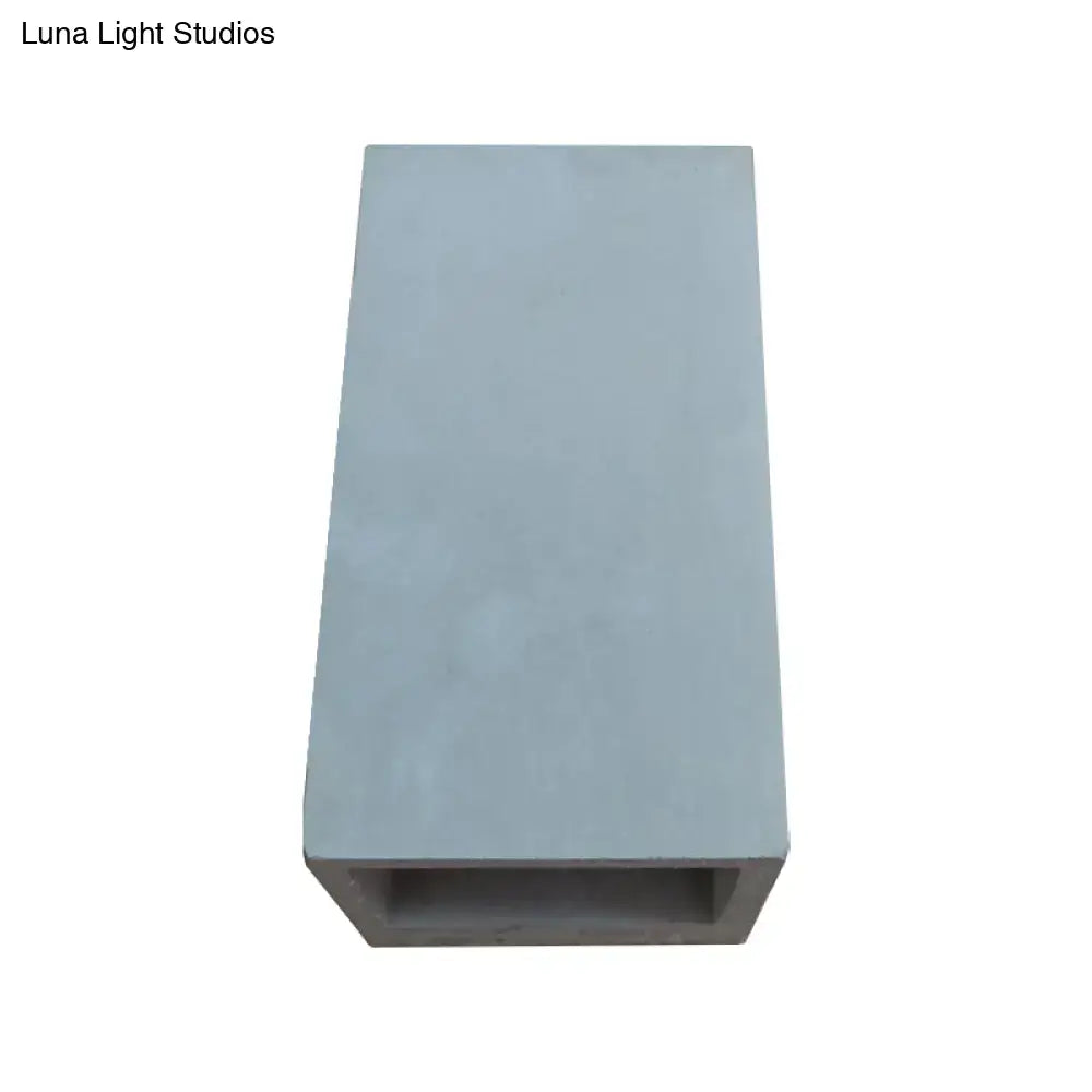 Grey cement wall light by Decorbites, rectangular block fixture for modern spaces on Tampa Home & Garden Store