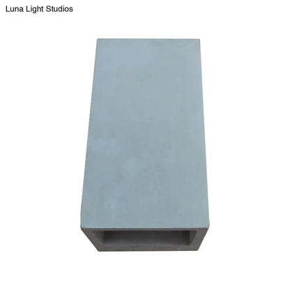 Grey cement wall light by Decorbites, rectangular block fixture for modern spaces on Tampa Home & Garden Store