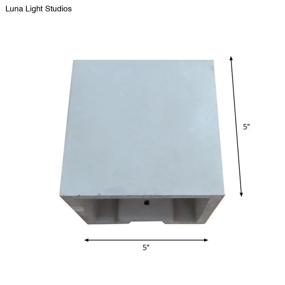 Grey cement wall light Decorbites, 5x5 in square block on Tampa Home & Garden Store