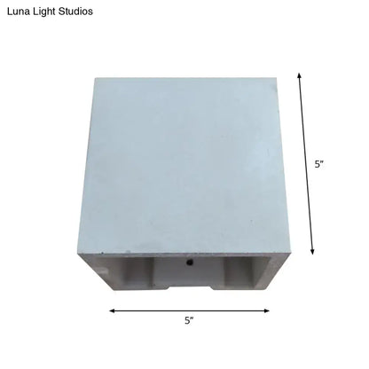 Grey cement wall light Decorbites, 5x5 in square block on Tampa Home & Garden Store