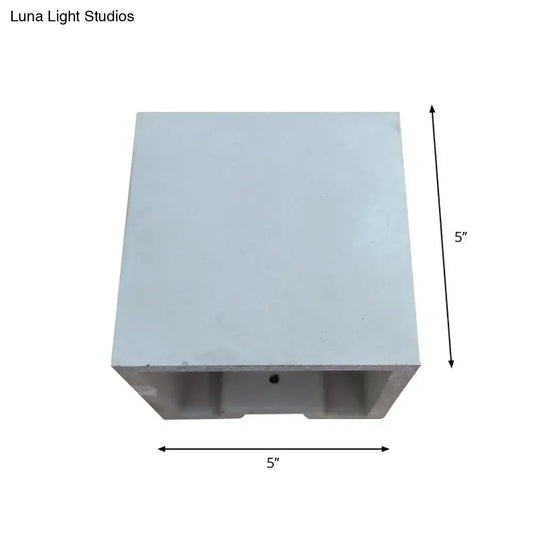 Grey cement wall light Decorbites, 5x5 in square block on Tampa Home & Garden Store