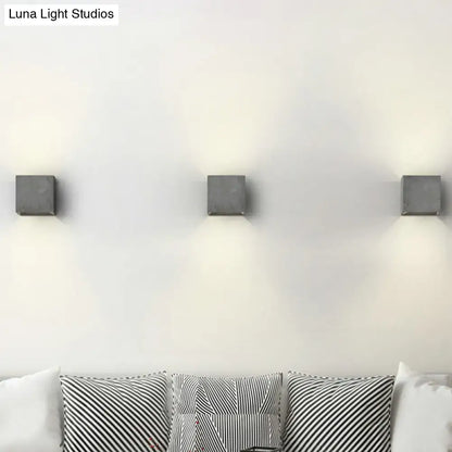 Decorbites grey cement wall light cube, 3-pack, fixtures uplight on pale wall on Tampa Home & Garden Store