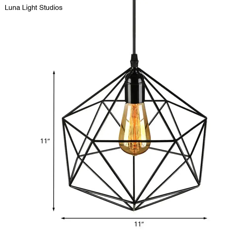 Minimalist geometric black metal pendant light with Edison bulb Decorbites on Tampa Home & Garden Store