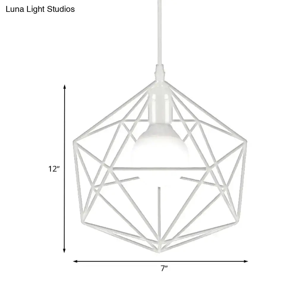 Minimalist geometric metal pendant light with white frame for living room decor on Tampa Home & Garden Store