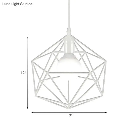 Minimalist geometric metal pendant light with white frame for living room decor on Tampa Home & Garden Store