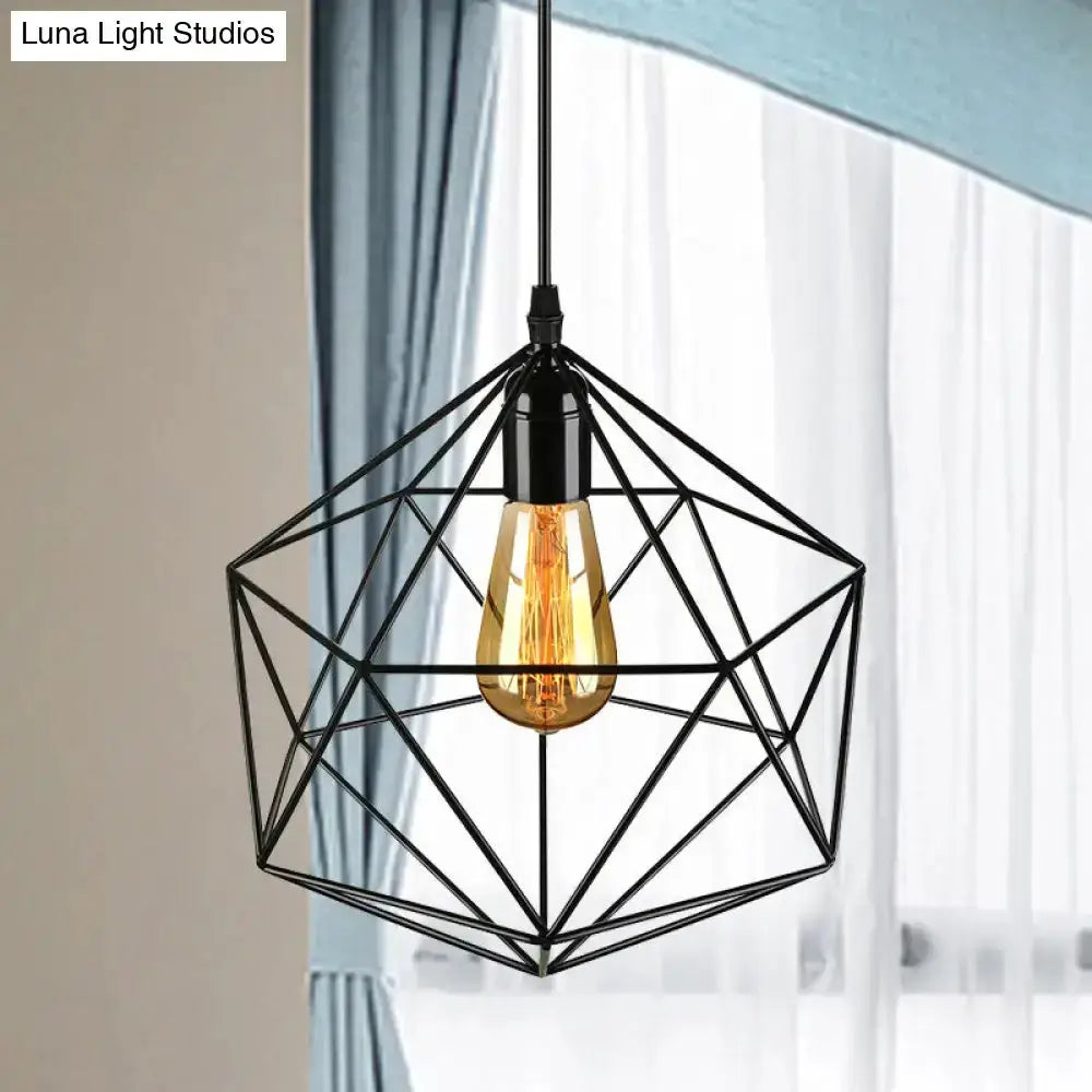 Minimalist geometric metal pendant light black with Edison bulb by Decorbites for living room on Tampa Home & Garden Store