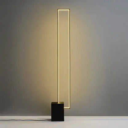 Geometric Led Floor Lamp in Gold and Black