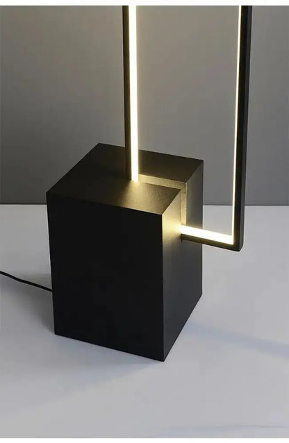Geometric Led Floor Lamp in Gold and Black
