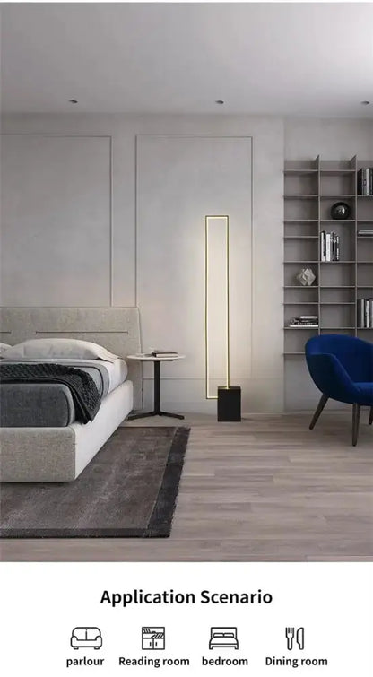 Geometric Led Floor Lamp in Gold and Black