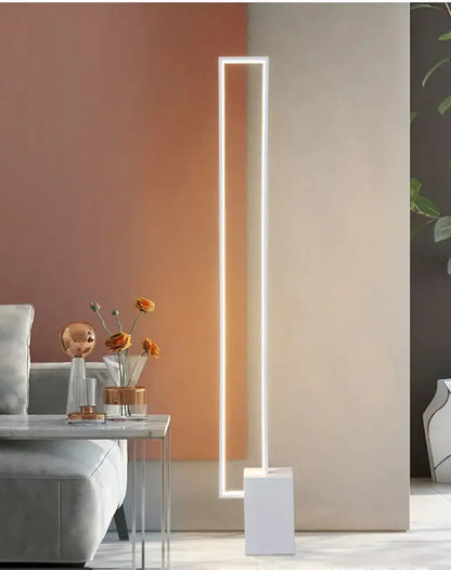 Geometric Led Floor Lamp in Gold and Black