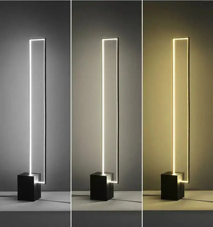 Geometric Led Floor Lamp in Gold and Black