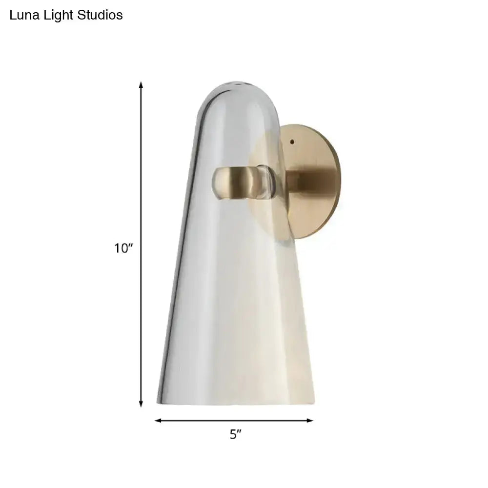 Wall mount kitchen sconce, gold with clear acrylic, Decorbites, 10in tall, 5in wide on Tampa Home & Garden Store