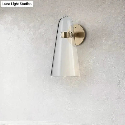 Minimalist gold and clear acrylic wall mount kitchen sconce by Decorbites on Tampa Home & Garden Store