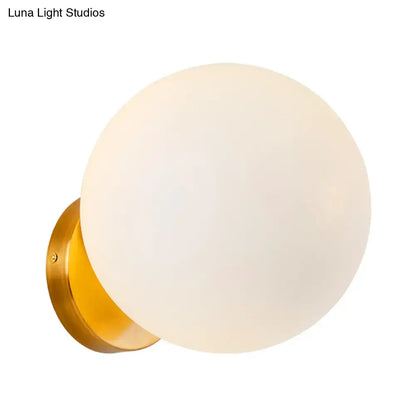 Gold White Glass Sconce with LED Bulb by Decorbites on Tampa Home & Garden Store