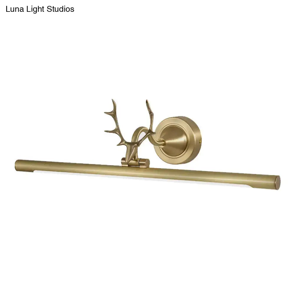 Gold Antler Wall Sconce with brass finish and horizontal light bar by Decorbites on Tampa Home & Garden Store