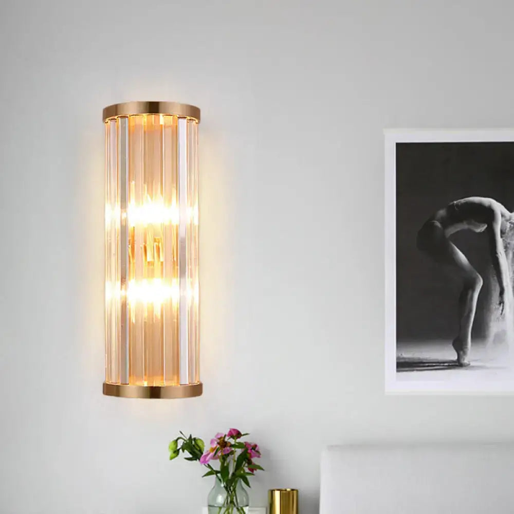 Gold Crystal E12 Sconce by Decorbites with brass finish and clear crystal rods on Tampa Home & Garden Store