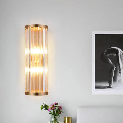 Gold Crystal E12 Sconce by Decorbites with brass finish and clear crystal rods on Tampa Home & Garden Store