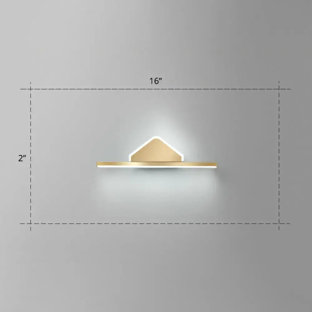 Gold LED vanity light with semicircular backplate, 16-inch wall-mount Decorbites on Tampa Home & Garden Store