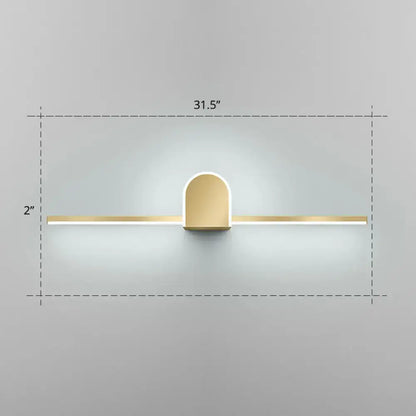 Gold LED Linear Semicircle Vanity Light gold metal bar with semicircular mount Decorbites on Tampa Home & Garden Store