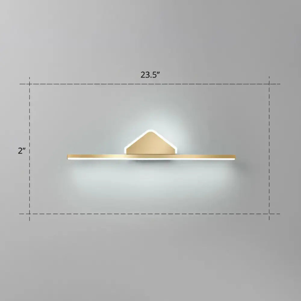 Gold Decorbites LED vanity light, 23.5-inch wide, slim gold bar with centered mount on Tampa Home & Garden Store