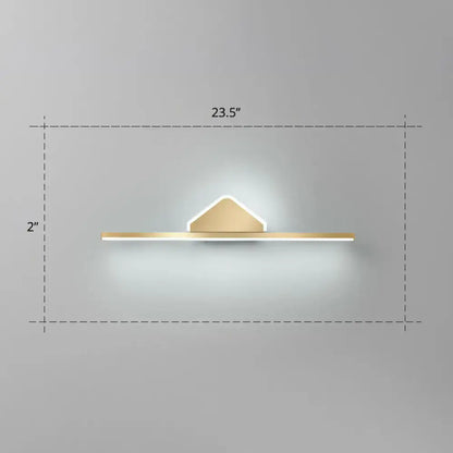 Gold Decorbites LED vanity light, 23.5-inch wide, slim gold bar with centered mount on Tampa Home & Garden Store