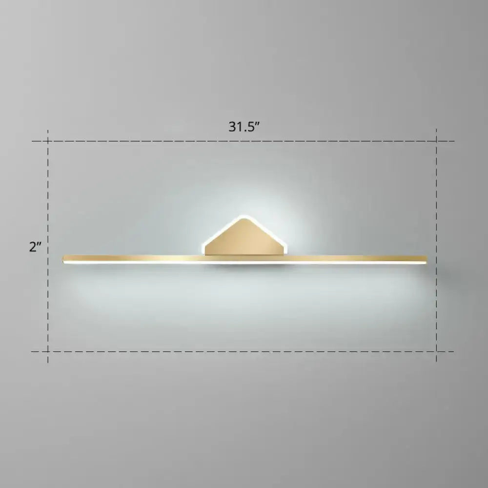 Gold LED linear vanity light with central decorative mount, Decorbites on Tampa Home & Garden Store
