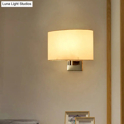 Gold rectangular fabric sconce by Decorbites with cream shade and sleek metal mount on wall on Tampa Home & Garden Store
