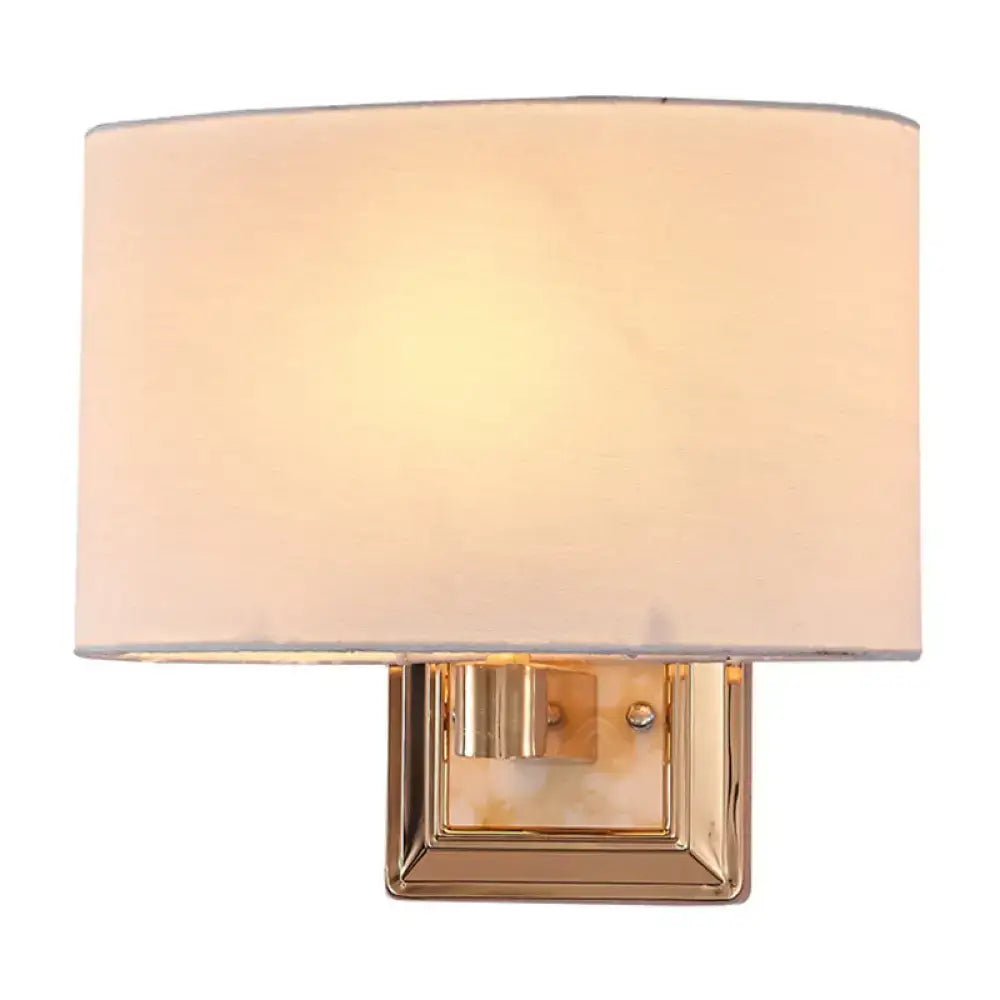 Gold rectangular fabric sconce with brass mount by Decorbites on Tampa Home & Garden Store