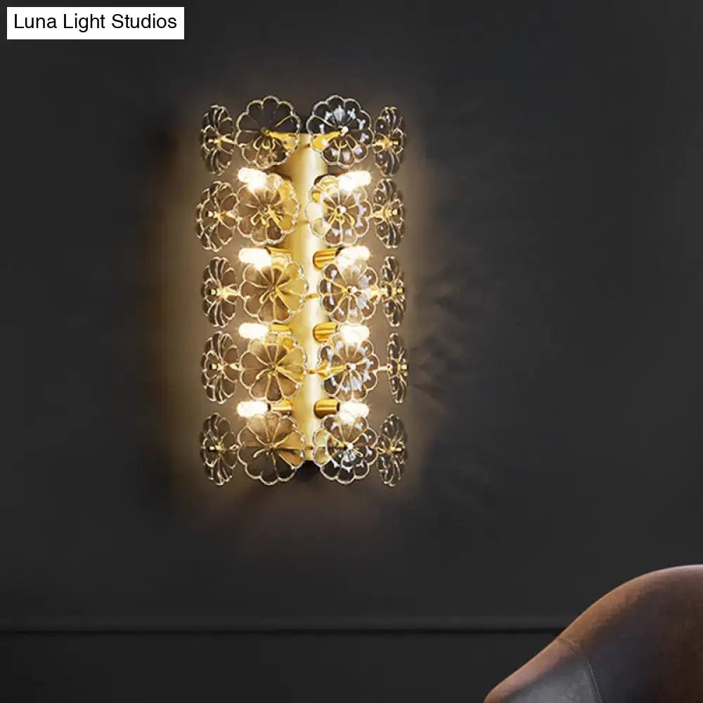 Gold Floral Crystal Sconce by Decorbites, Luna Light Studios watermark wall light on Tampa Home & Garden Store