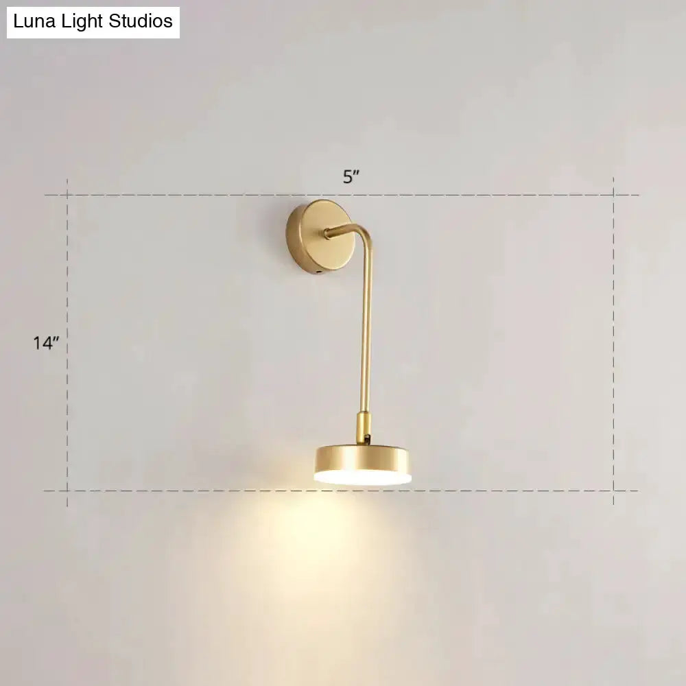 Gold LED Sconce Wall Mounted Lamp for Bedroom