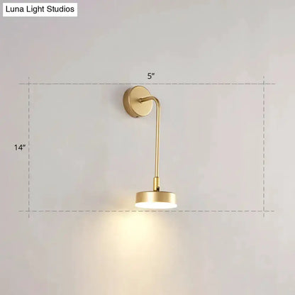 Gold LED Sconce Wall Mounted Lamp for Bedroom