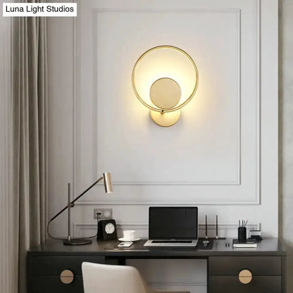 Gold LED Sconce Wall Mounted Lamp for Bedroom