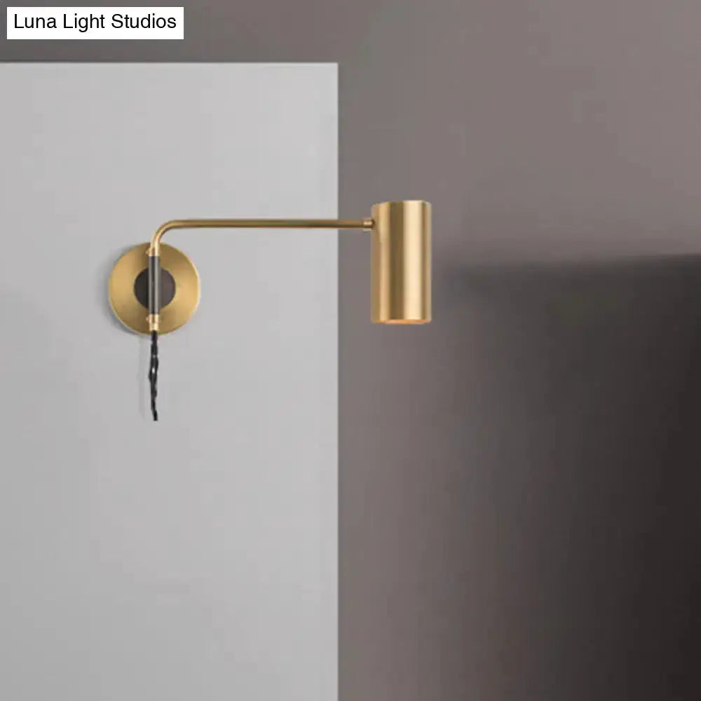 Minimalist Gold Metal Wall Lamp Bedside Spotlight