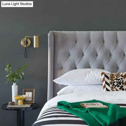 Minimalist Gold Metal Wall Lamp Bedside Spotlight