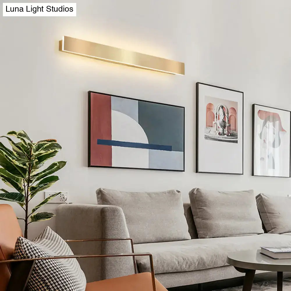 Minimalist gold plated LED wall sconce Decorbites for living room bar light with warm glow on Tampa Home & Garden Store