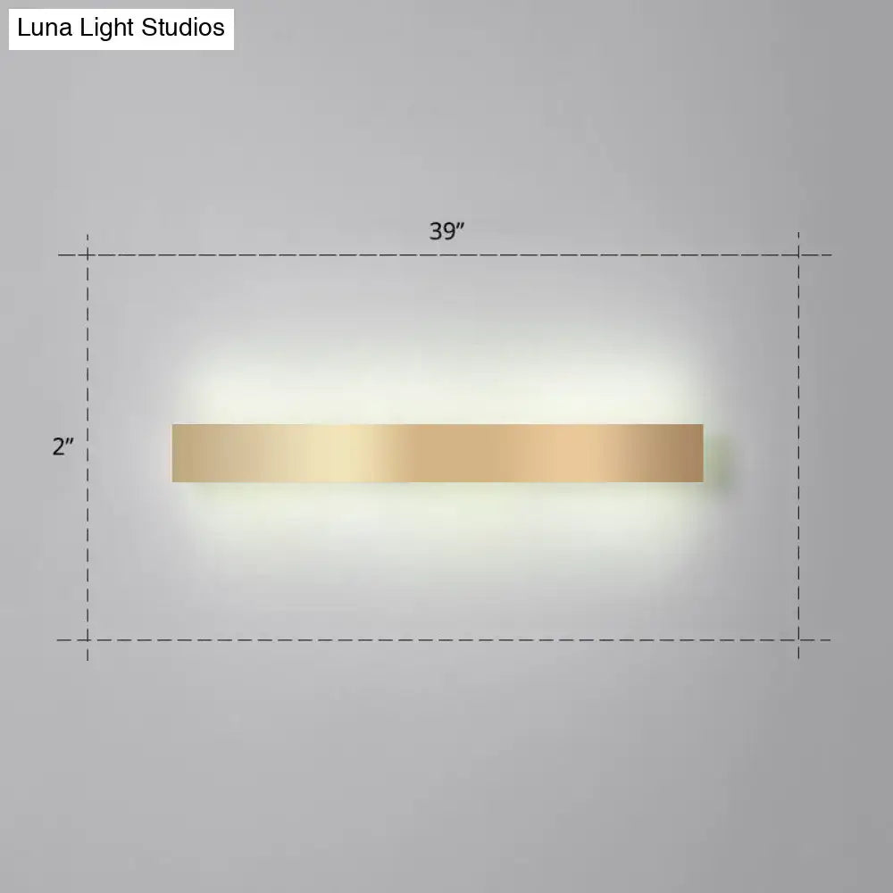 Minimalist gold plated LED wall sconce bar light, 39-inch long with warm glow Decorbites on Tampa Home & Garden Store