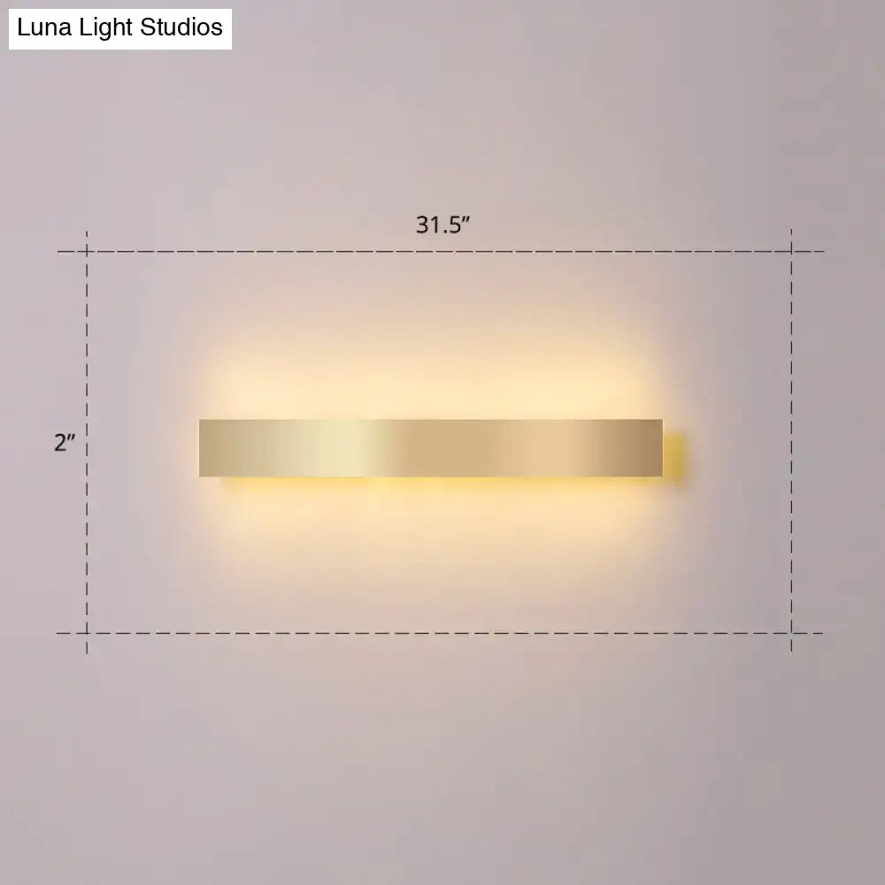 Minimalist gold plated LED wall sconce, 31.5in long living room bar light by Decorbites on Tampa Home & Garden Store