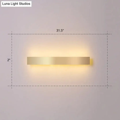 Minimalist gold plated LED wall sconce, 31.5in long living room bar light by Decorbites on Tampa Home & Garden Store
