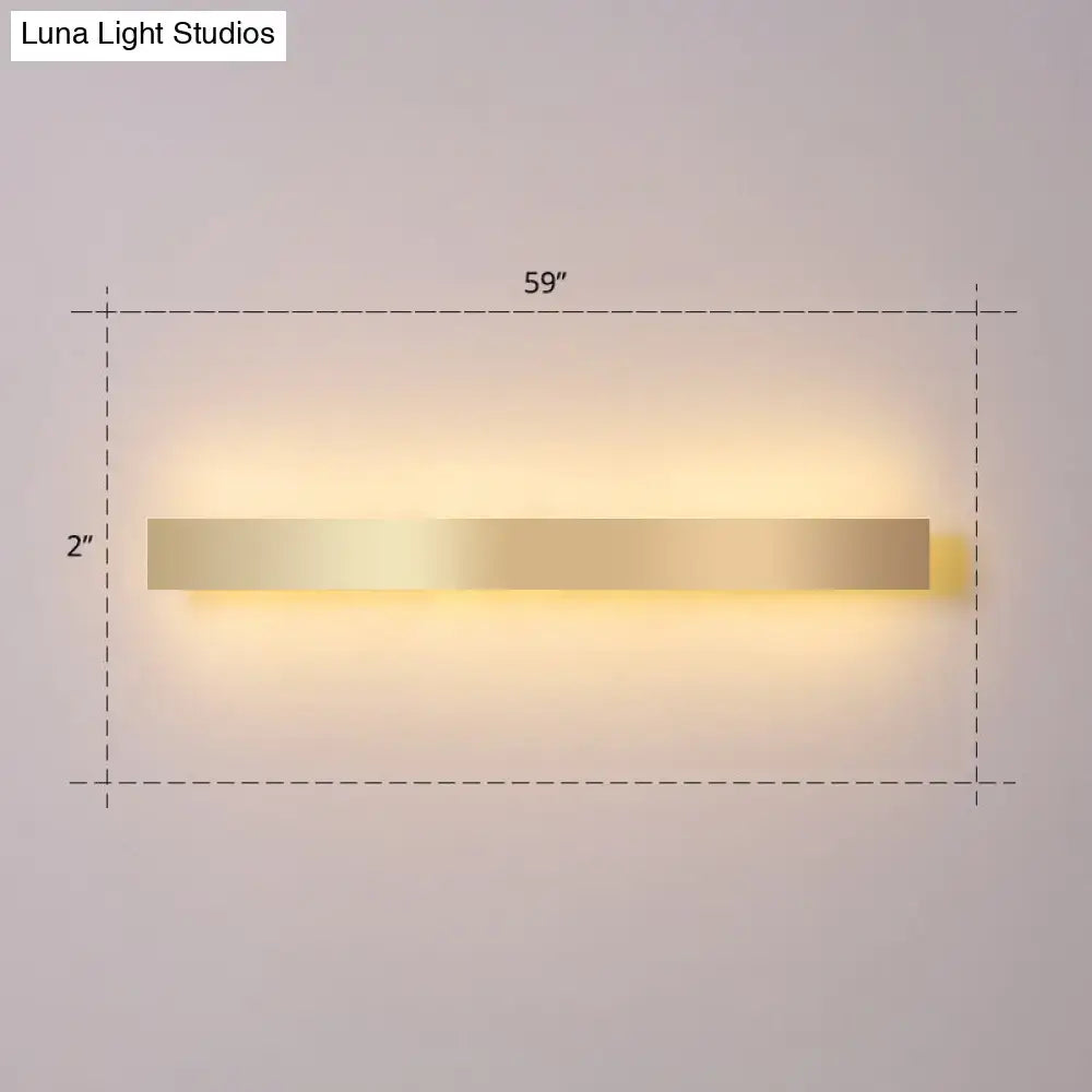 Minimalist gold plated LED wall sconce bar light, 59 in wide Decorbites on Tampa Home & Garden Store