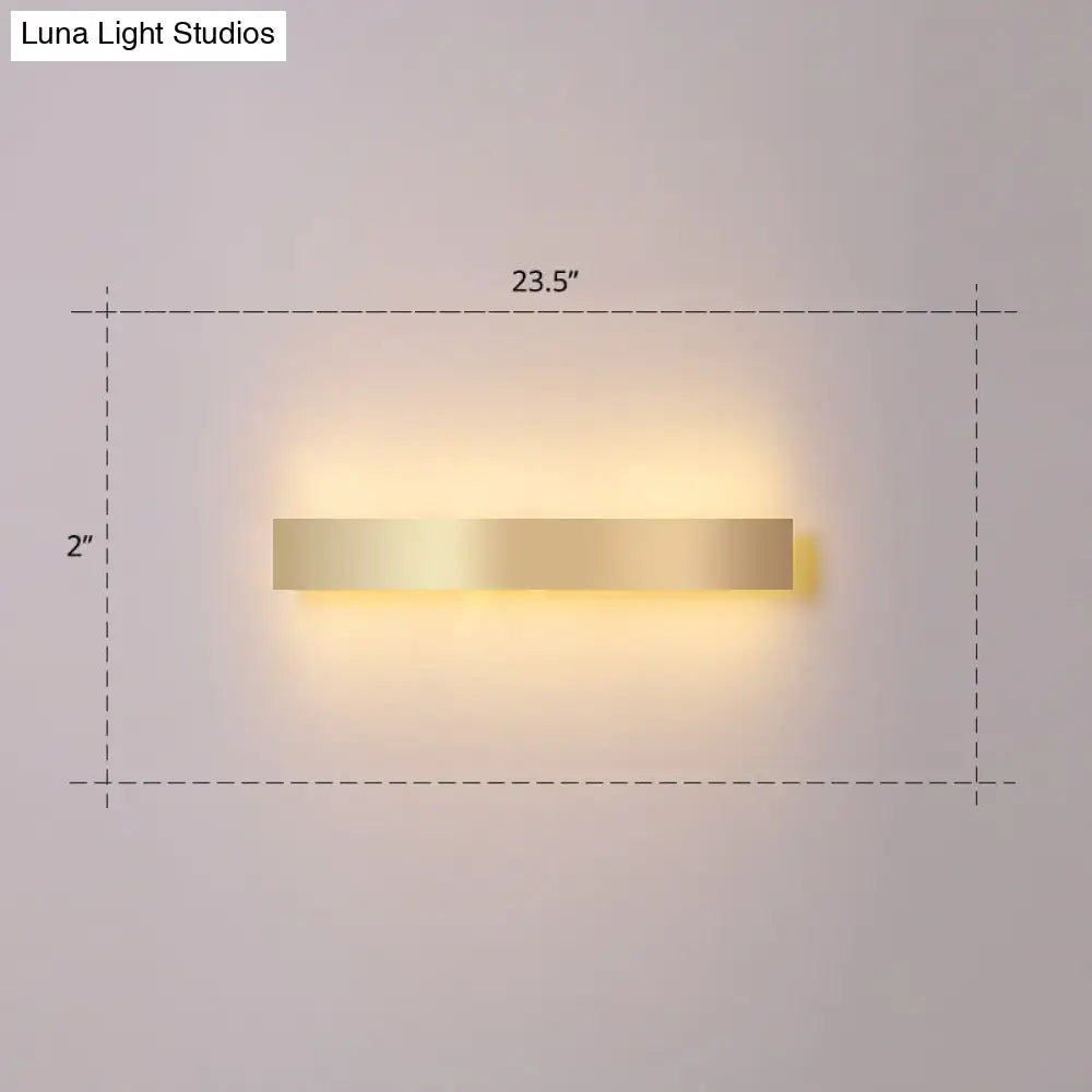 Decorbites minimalist gold plated LED wall sconce, 23.5-inch long, warm glow bar light on Tampa Home & Garden Store